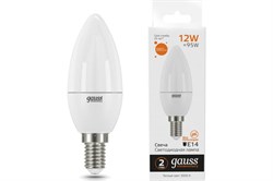 Лампа GAUSS LED Elementary Свеча 12W 880lm E14 3000K 33112 - фото 100097