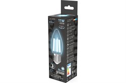 Лампа GAUSS LED Filament Свеча 11W E27 830 lm 4100K 103802211 - фото 100228