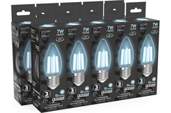 Лампа GAUSS LED Filament Свеча 7W E27 580 lm 4100K 103802207 - фото 100243