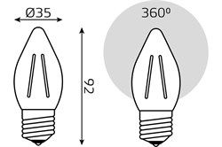 Лампа GAUSS LED Filament Свеча 7W E27 580 lm 4100K 103802207 - фото 100244