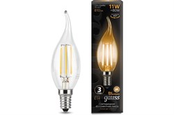 Лампа Gauss LED Filament Свеча на ветру E14 11W 810lm 2700K - фото 100260