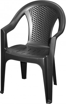 Кресло пластиковое для террасы,черное 42980260 - фото 100851