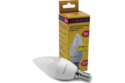 Лампа светодиодная EUROLUX LL-E-C37-6W-230-2,7K-E14 арт.76/2/2 - фото 101198