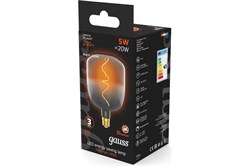 Лампа Gauss LED Filament V140 5W 200Lm E27 1800К black-clear flexible 1008802105 - фото 101306