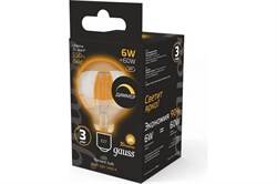 Лампа GAUSS LED Filament G95 6W 620Lm 2400К Е27 golden диммируемая 105802006-D - фото 101325
