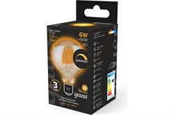 Лампа GAUSS LED Filament G95 6W 620Lm 2400К Е27 golden диммируемая 105802006-D - фото 101326