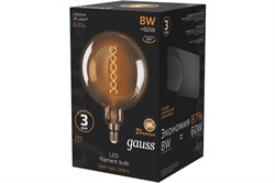 Лампа GAUSS LED Filament G200 8W 620Lm 2400К Е27 golden flexible 154802008 - фото 101331