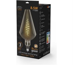 Лампа GAUSS LED Filament Vase 8,5W 165Lm 1800К Е27 gray flexible 180802005 - фото 101337