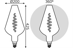 Лампа GAUSS LED Filament Vase 8,5W 165Lm 1800К Е27 gray flexible 180802005 - фото 101338