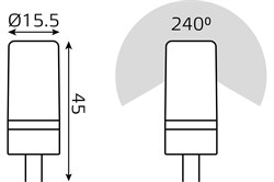 Лампа GAUSS LED Elementary G4 12V 5W 400Lm 3000K силикон 18715 - фото 101369