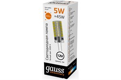 Лампа GAUSS LED Elementary G4 12V 5W 400Lm 3000K силикон 18715 - фото 101370