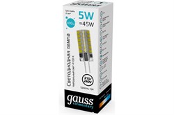 Лампа GAUSS LED Elementary G4 AC210-240V 5W 400Lm 4100K силикон 18025 - фото 101387