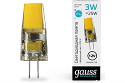 Лампа GAUSS LED Elementary G4 12V 3W 250Lm 4100K силикон 18723 - фото 101391