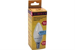Лампа светодиодная EUROLUX LL-E-C37-6W-230-4K-E14 арт.76/2/4 - фото 101450