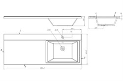 Умывальник мебельный COSMOS 120 левый над стиральной машиной - фото 101583