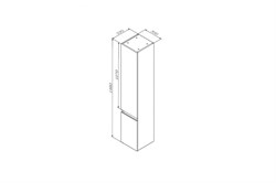 Шкаф-колонна AM.PM X-Joy подвесной, правый, 30см, белый глянец M85ACHR0306WG - фото 101662
