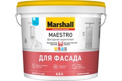 Краска водоэмульсионная MARSHALL MAESTRO фасадная акриловая BC 9л 5248875 - фото 101838