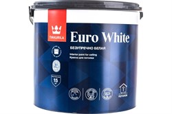 Краска EURO WHITE для потолка белая глубоко-матовая 2,7л - фото 101932