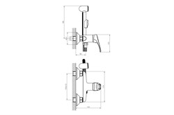 Смеситель Decoroom одноручный с гигиеническим душем, хром DR21058 - фото 102007