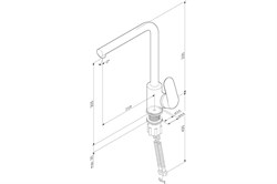 Смеситель AM.PM LIKE для кухни, черный, L-образный излив F8005022 - фото 102051
