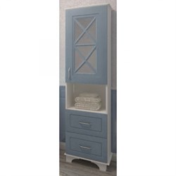 Пенал для ванной комнаты DUGLAS 50-1 патина голубая напольный - фото 102938
