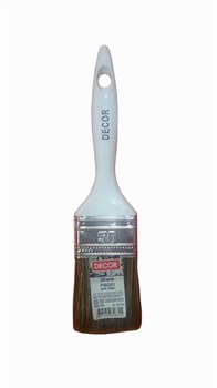 Кисть DECOR плоская PROFI для лака 50х15мм, темная синтет. щетина, пластиковая ручка 730-050 - фото 102990