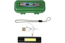 Фонарь GLANZEN светодиодный аккумуляторный USB UFL-0300-519B - фото 103250