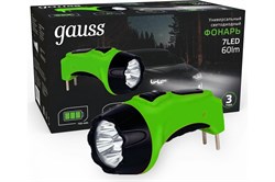 Фонарь Gauss ручной GFL105 7LED 60lm lead acid 700mAh LED 1/12/72 GF105 - фото 103267