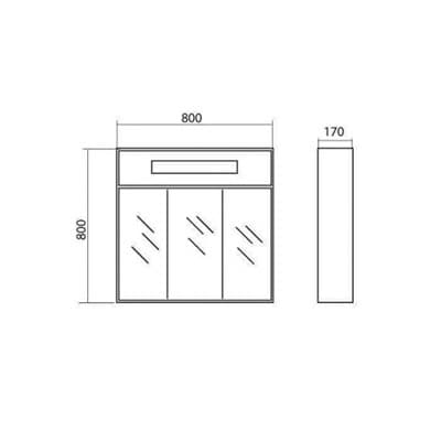 Шкаф-зеркало Париж 80 настенный для ванной комнаты SC0000149 - фото 10351