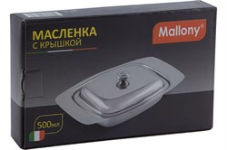 Масленка MALLONY BD-500 с крышкой, из нержавеющей стали 0,5мм, 500мл 981045 - фото 103536