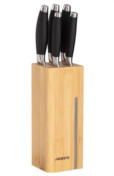 Набор ножей ARDESTO GEMINI пластик, блок: бамбук, нерж. сталь 6пр AR2106SB - фото 103689