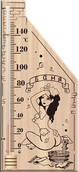 Термометр ВИКТЕР ПЛЮС Сувенир для сауны основание дерево 110*265мм ТС №5 - фото 103951