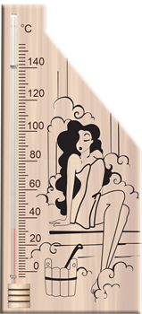 Термометр ВИКТЕР ПЛЮС Сувенир для сауны основание дерево 110*265мм ТС №5 - фото 103952