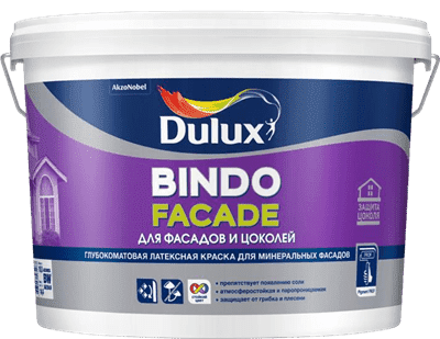 Краска водоэмульсионная Dulux Bindo Facade мат.белый 10л 5258985 - фото 10569