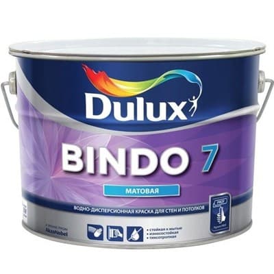 Краска водоэмульсионная Dulux BINDO 7 мат. белый 9л 5183739 - фото 10575