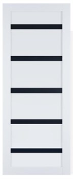 Полотно ЛЕСКОМ дверное Экшпон НЕСТАНДАРТ Техно-5 белый софт стекло черное 220*80 - фото 107725