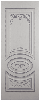 Полотно ЛЕСКОМ дверное Экшпон Новелла ясень серый/серебро глухое 80 - фото 107857