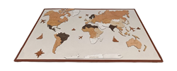 Интерьерная карта мира 135см*75см Дерево одноуровневая RU 01402 - фото 108602