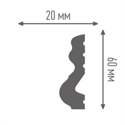 Плинтус ПЛИНТЭКС Молдинг M60/20(55шт) - фото 108704