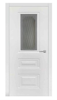 Полотно ЛЕСКОМ дверное Экшпон Имидж эмалит белый витражное стекло 60 - фото 108838