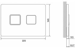 Кнопка от инсталляции ACCENTO SQUARE для AQUA пластик черный матовый 63838 - фото 108930