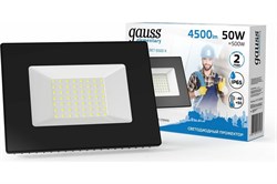 Прожектор светодиодный Gauss LED 50W COB IP65 6500К черный 613100350 - фото 109052