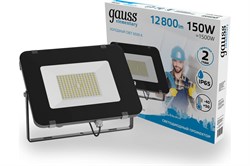 Прожектор светодиодный GAUSS LED Elementary 150W 12800Lm 6500K IP65 черный 691511150 - фото 109078