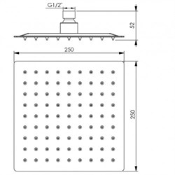 Верхний душ OLO square 622077 - фото 109376