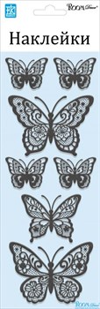 Элемент декоративный ROOM DECOR Мерцающие бабочки черные-мини RKA 7403 - фото 109609