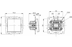 Выключатель BRITE 2-кл. 10А в сборе, белый BR-V20-0-10-K01-F - фото 109812