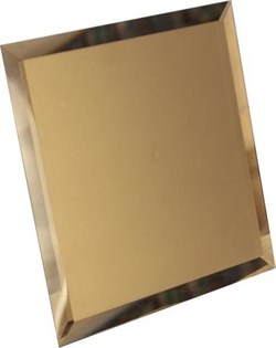 Плитка ДСТ квадратная зеркальная бронзовая матовая 180*180 мм. с фацетом КЗБм1-01 - фото 110806