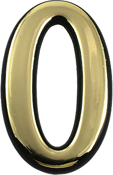 Цифра дверная АЛЛЮР пластик "0" золото (3000,100,20) - фото 111042