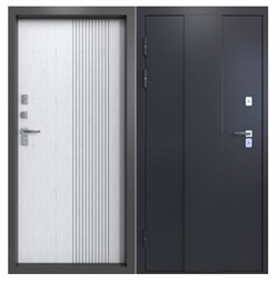 Дверь металлическая МеДверь 3.0 960*2050 левая Антик серебро черное/Санторини белый - фото 111123