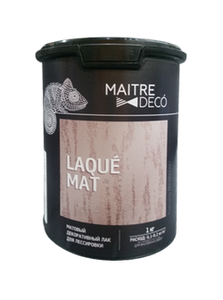 Лак матирующий MAITRE DECO LAQUE MAT 1л MD LM-10 - фото 117902